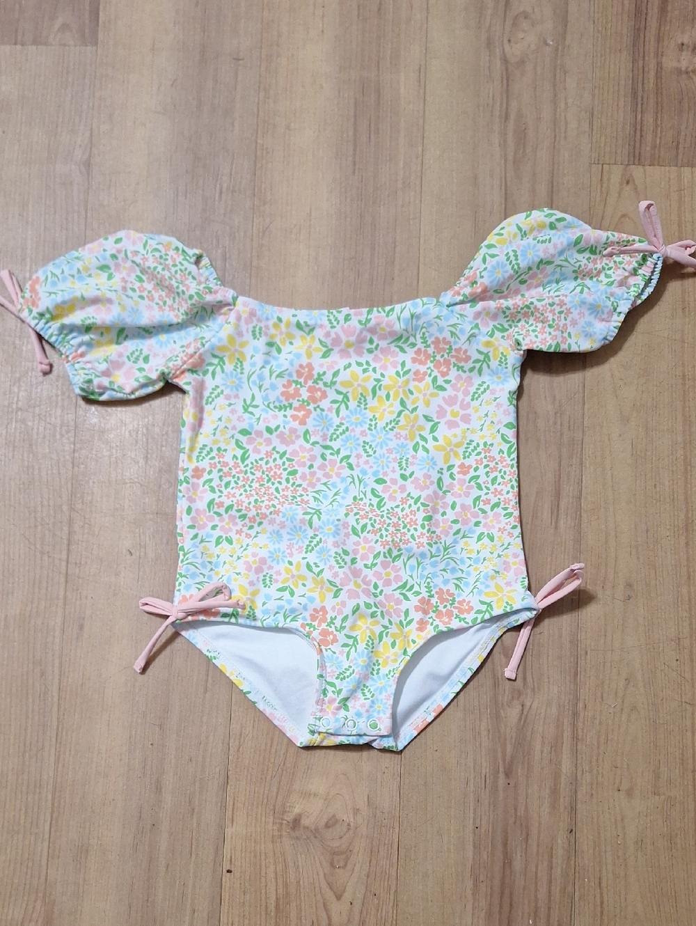 Stitchy Fish Floral Pastel One-Piece Baby Swimsuit 2T